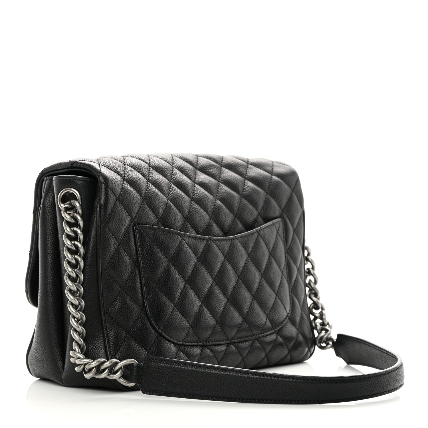 Chanel Caviar Quilted Medium Rock In Rome Single Flap Black 3 of 12