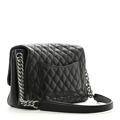 Chanel Caviar Quilted Medium Rock In Rome Single Flap Black 3 of 12