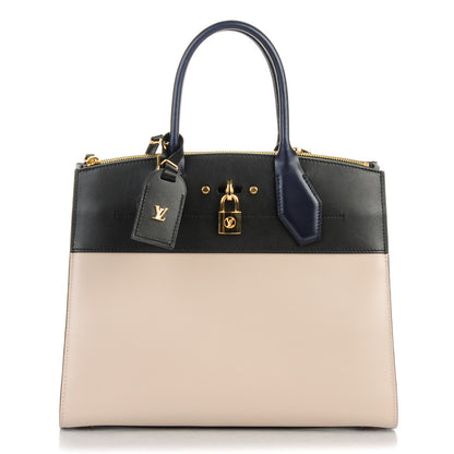 Louis Vuitton Calfskin City Steamer MM Gris Black 1 of 6