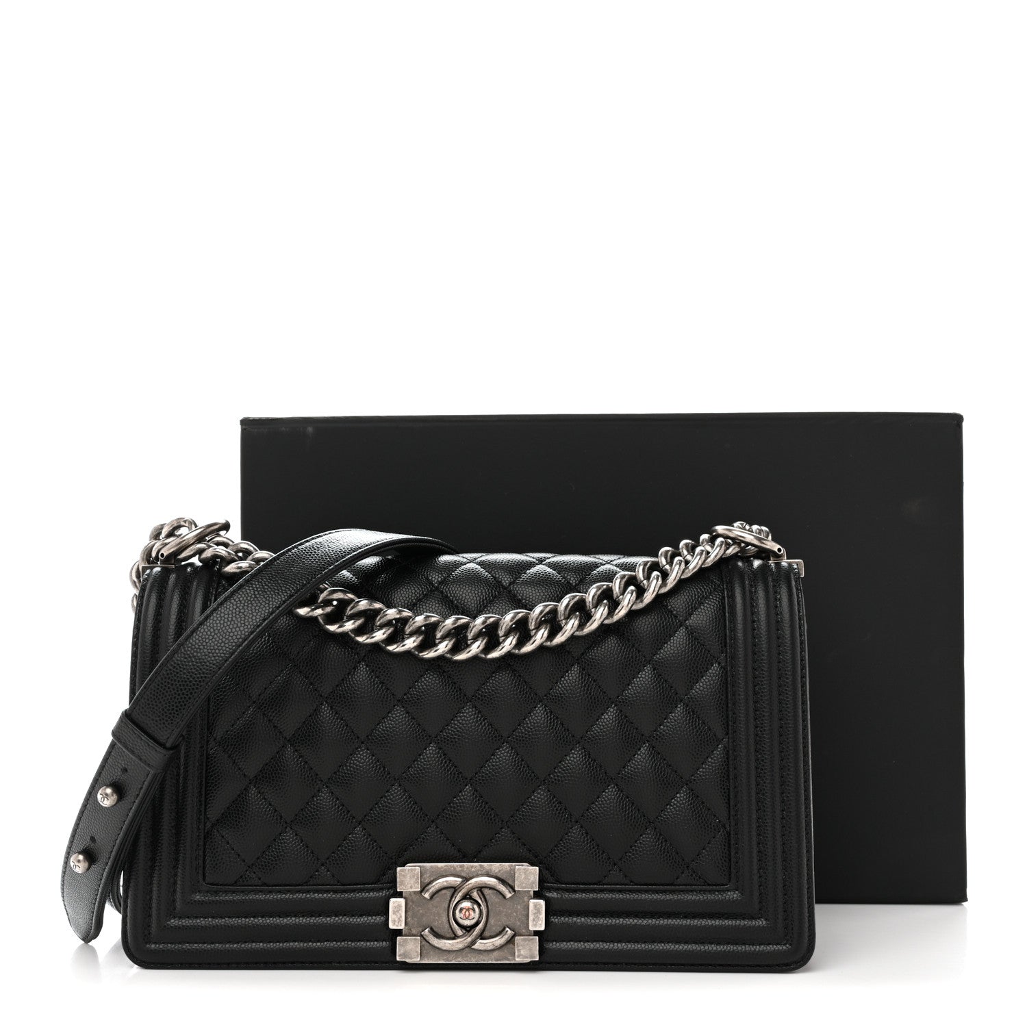 Chanel Caviar Quilted Medium Boy Flap Black 14 of 14