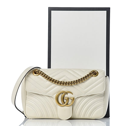 Gucci Calfskin Matelasse Small GG Marmont Shoulder Bag White 13 of 13