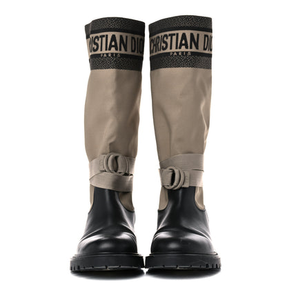 Christian Dior Technical Fabric Calfskin D-Major Boots 41 Taupe Black 2 of 19