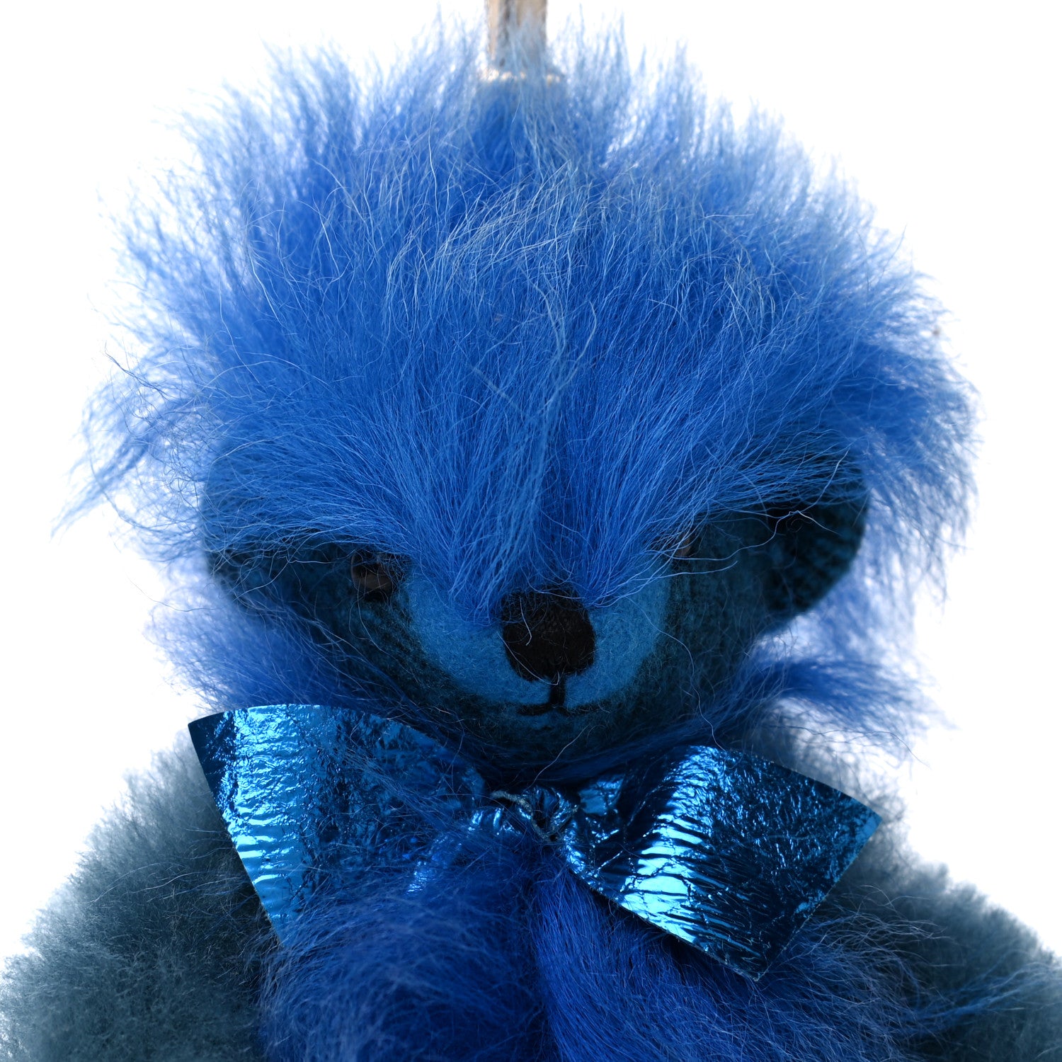 Burberry Fur Thomas Pom Pom Teddy Bear Keychain Charm Bright Cornflower Blue 3 of 5