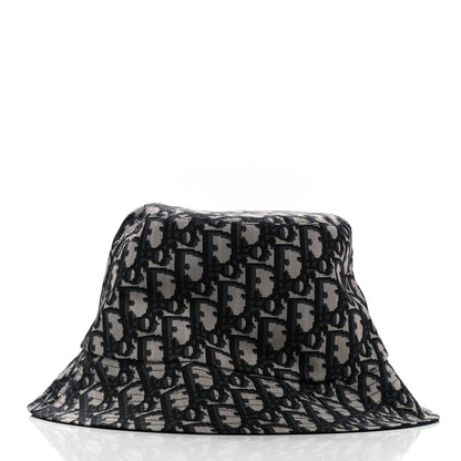 Christian Dior Polyester Cotton Oblique Teddy-D Brim Bucket Hat 58 Black 6 of 8