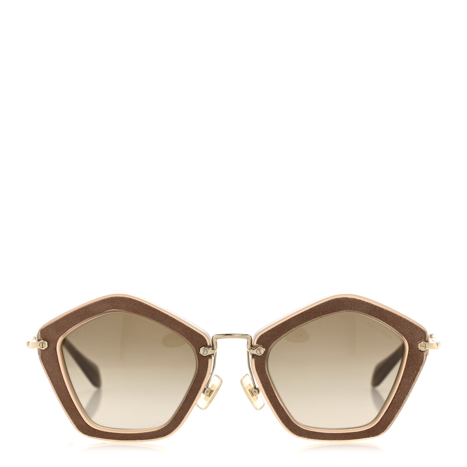 Miu Miu Acetate Suede Geometric Sunglasses SMU06O Dark Rose 2 of 8