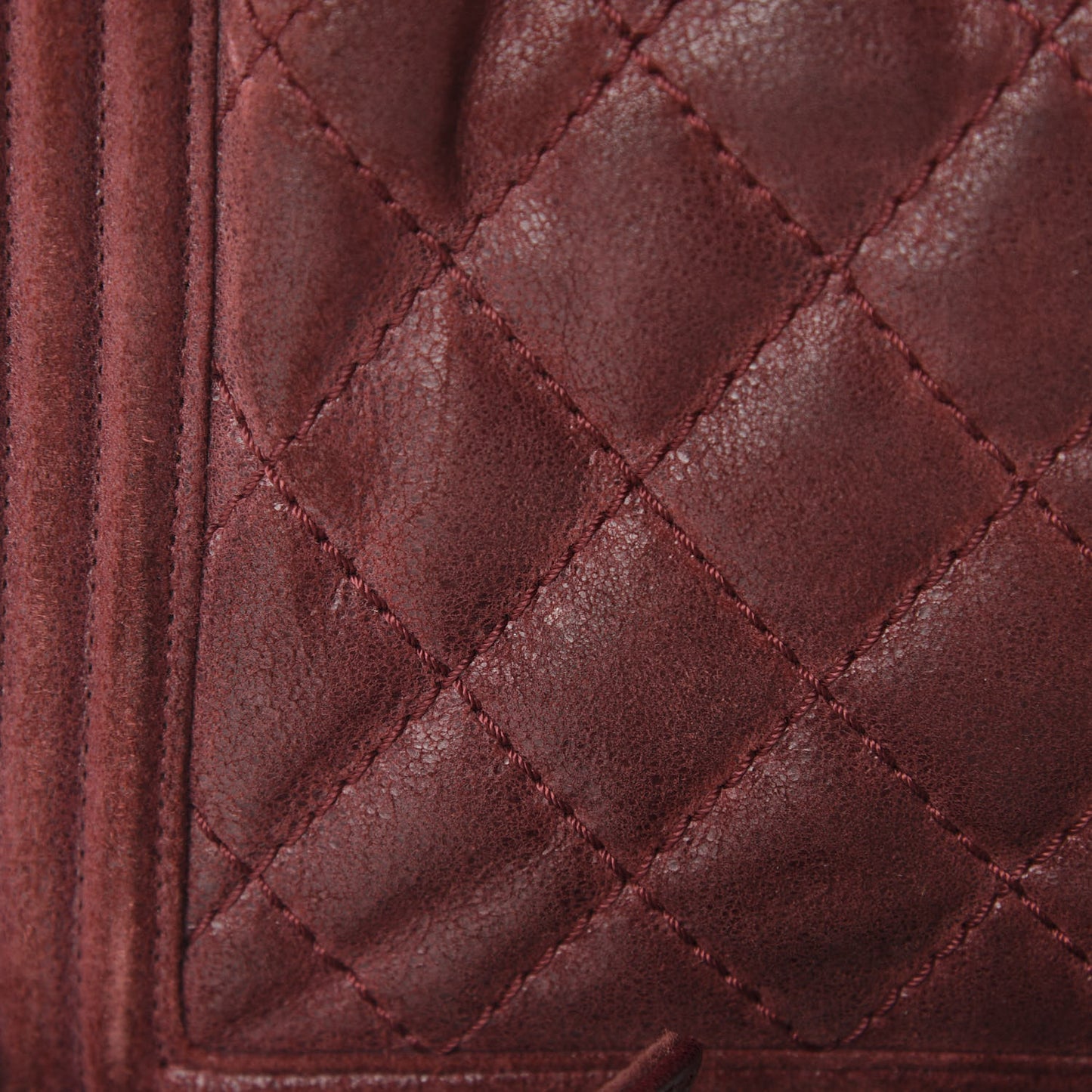 Iridescent Calfskin Quilted Medium Gentle Boy Flap Dark Red
