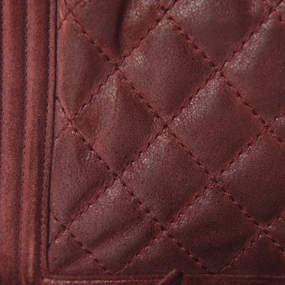Chanel Iridescent Calfskin Quilted Medium Gentle Boy Flap Dark Red 8 of 12