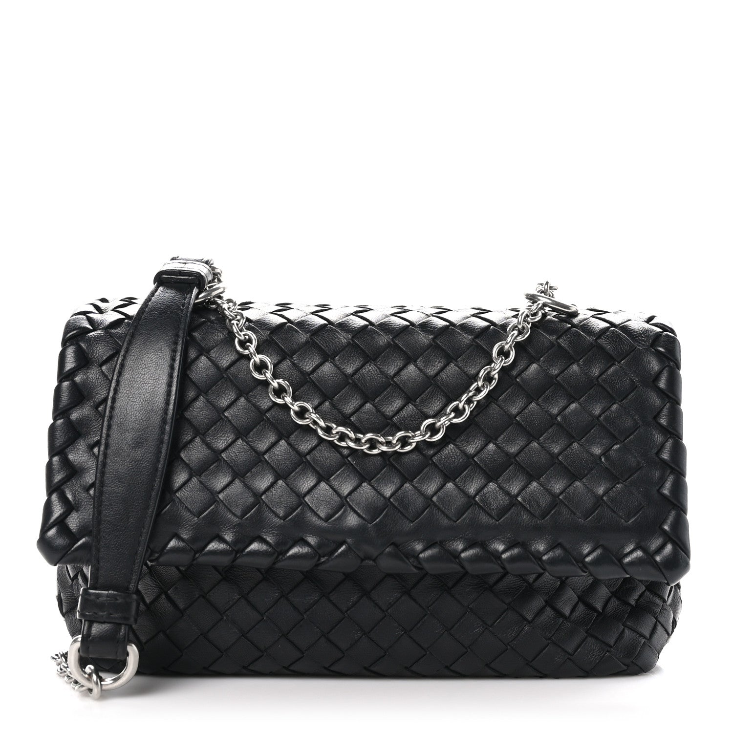 Bottega Veneta Nappa Intrecciato Baby Olimpia Shoulder Bag Black 1 of 10