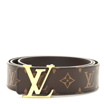 Louis Vuitton Monogram Calfskin 40mm LV Initiales Reversible Belt 110 44 Black 1 of 5