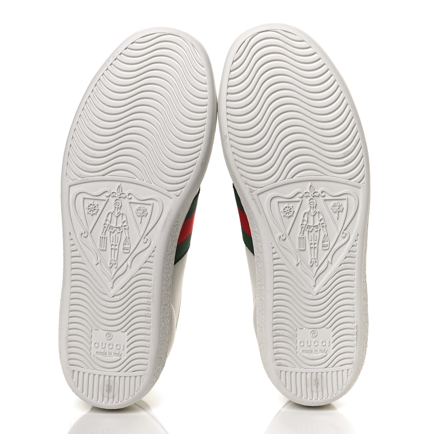 Gucci Calfskin Ayers Bee Embroidered Womens Ace Sneakers 36 White Green 7 of 11