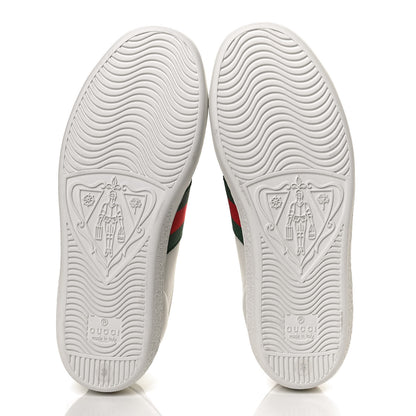 Gucci Calfskin Ayers Bee Embroidered Womens Ace Sneakers 36 White Green 7 of 11