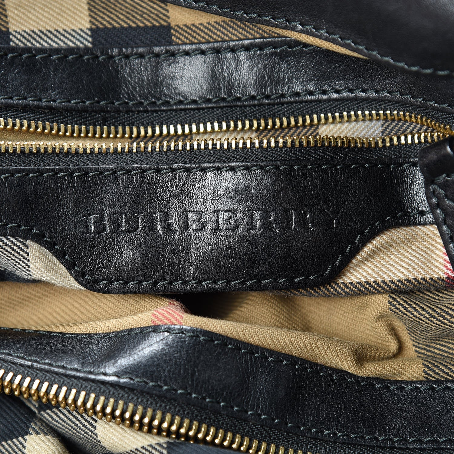 Burberry Soft Lambskin Bridle Calfskin Medium Gosford Hobo Black 6 of 19