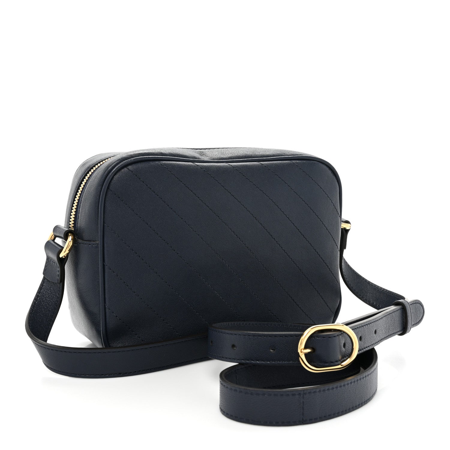 Gucci Sakai Be Green Calfskin Diagonal Stitched Small Blondie Shoulder Bag Blue Agata 3 of 9