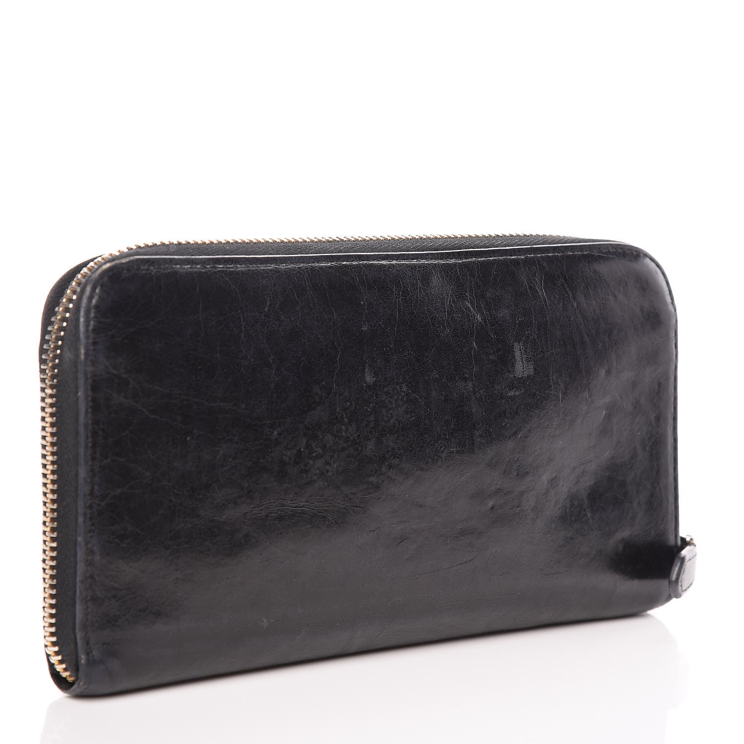 Prada Vitello Shine Bow Zip Around Wallet Black 3 of 12