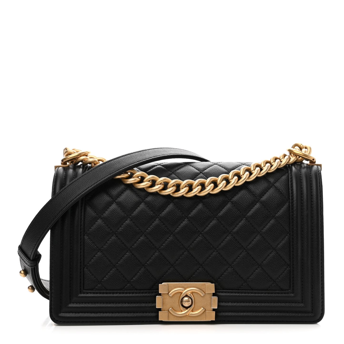 Caviar Quilted Medium Boy Flap Black