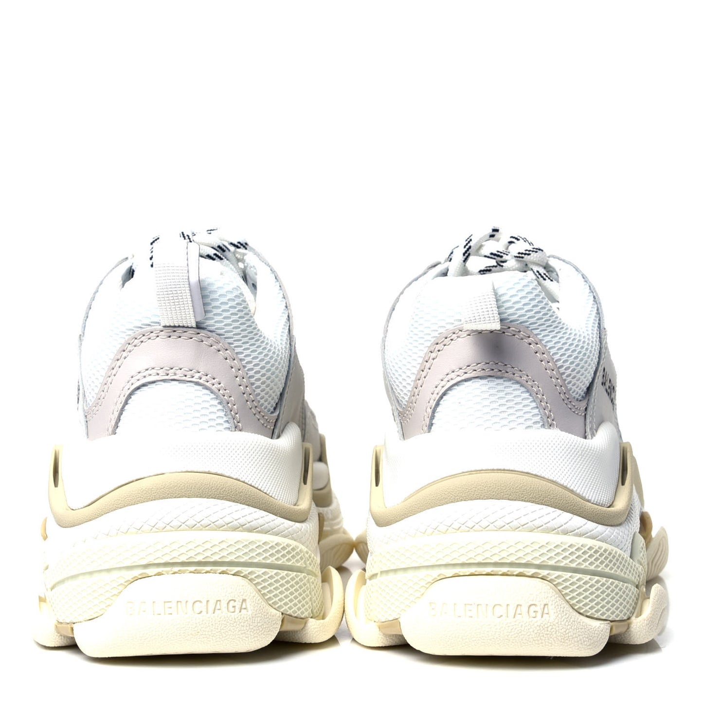Fabric Mesh Womens Triple S Sneakers 36 White
