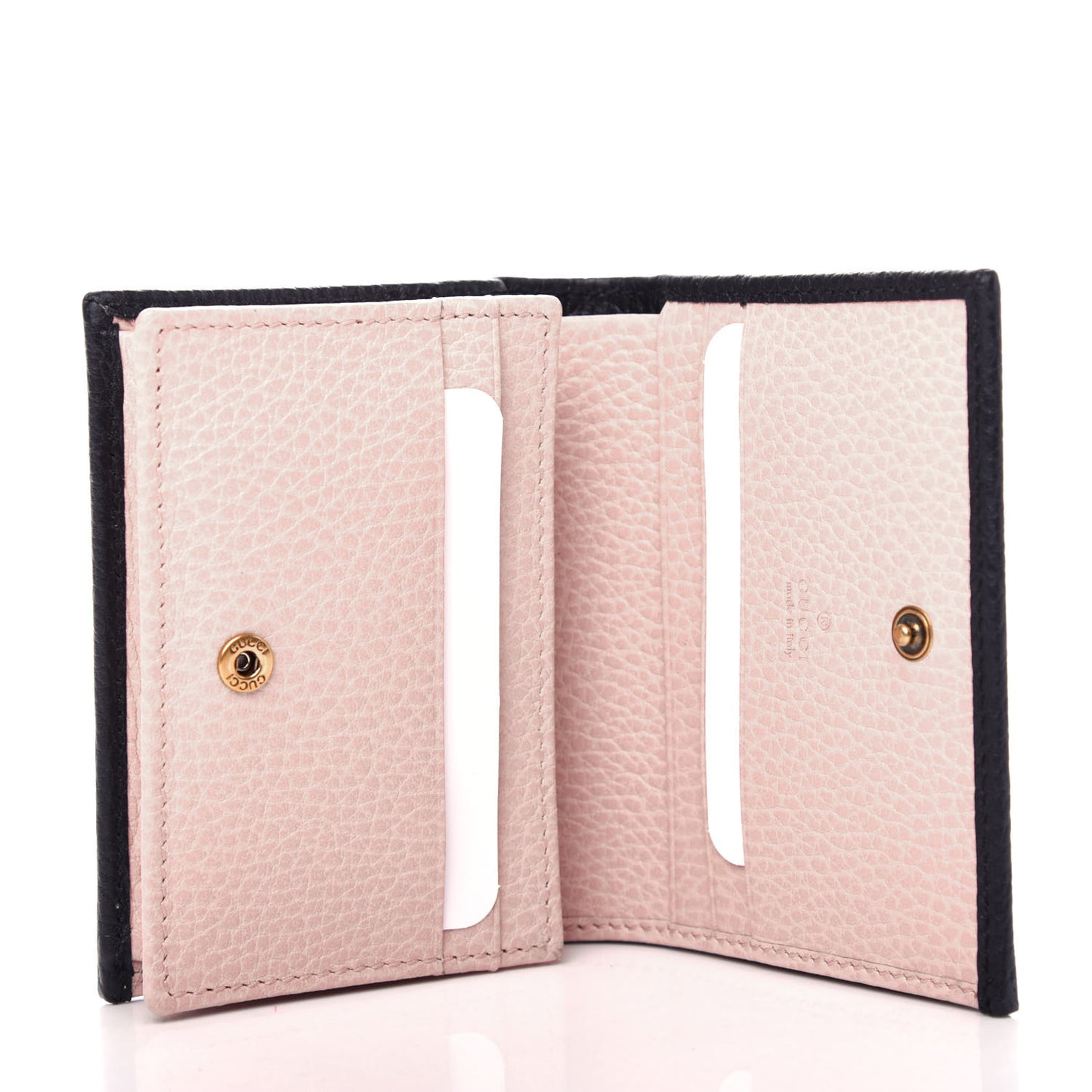 Calfskin GG Marmont Bow Card Case Black
