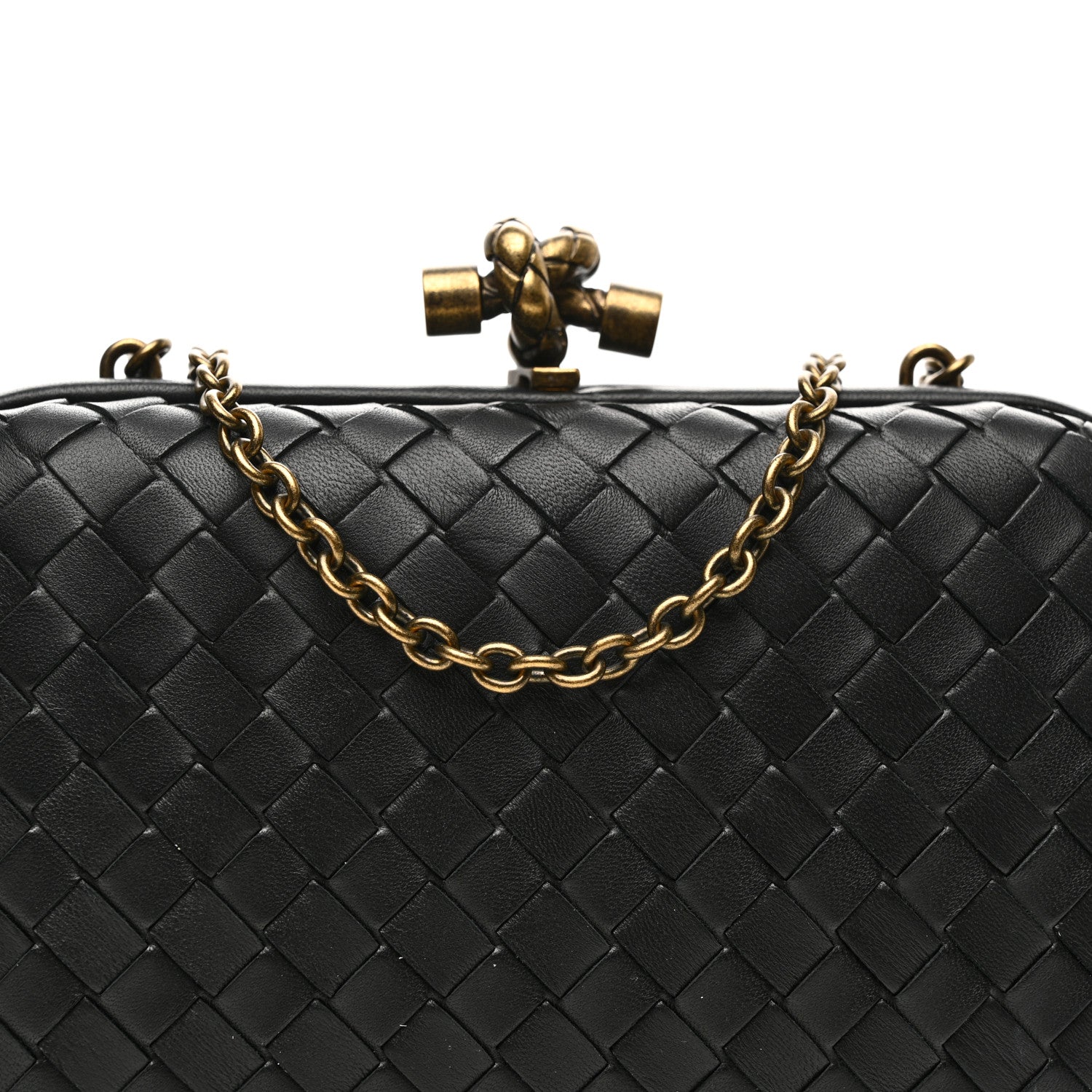 Bottega Veneta Nappa Intrecciato Chain Knot Clutch Black 7 of 9