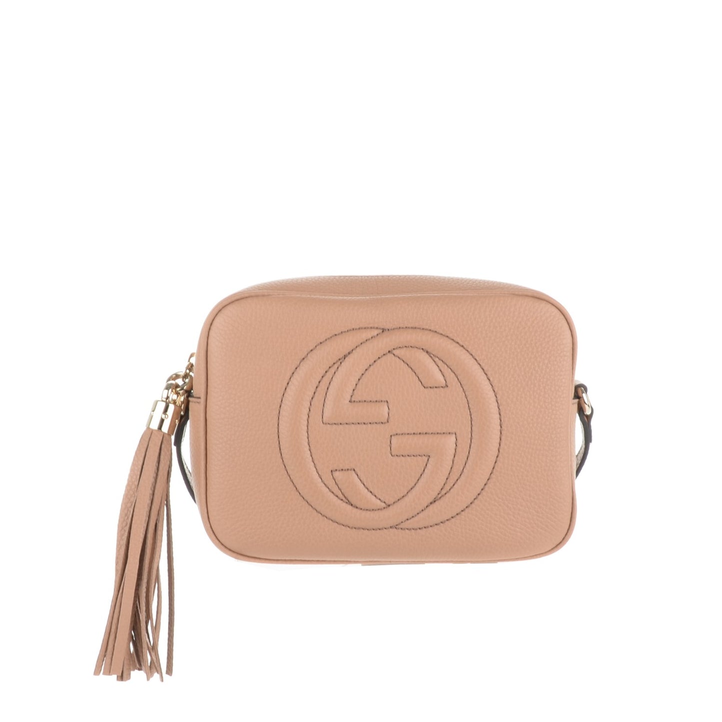 Pebbled Calfskin Small Soho Disco Bag Rose Beige