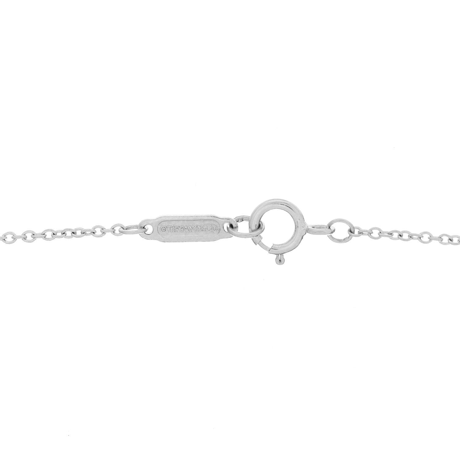 Tiffany 18K White Gold Diamond Knot Key Pendant Necklace 5 of 5