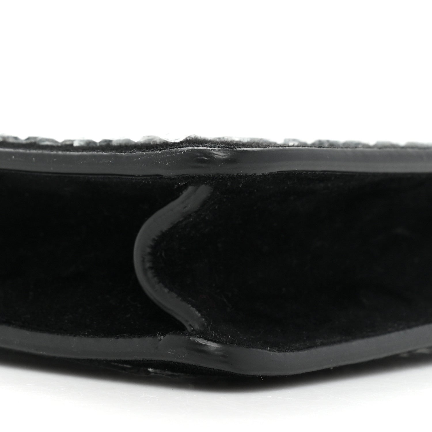 Burberry Suede Crystal Embellished TB Hotfix Shoulder Pouch Black 7 of 9