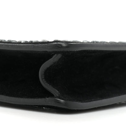 Burberry Suede Crystal Embellished TB Hotfix Shoulder Pouch Black 7 of 9