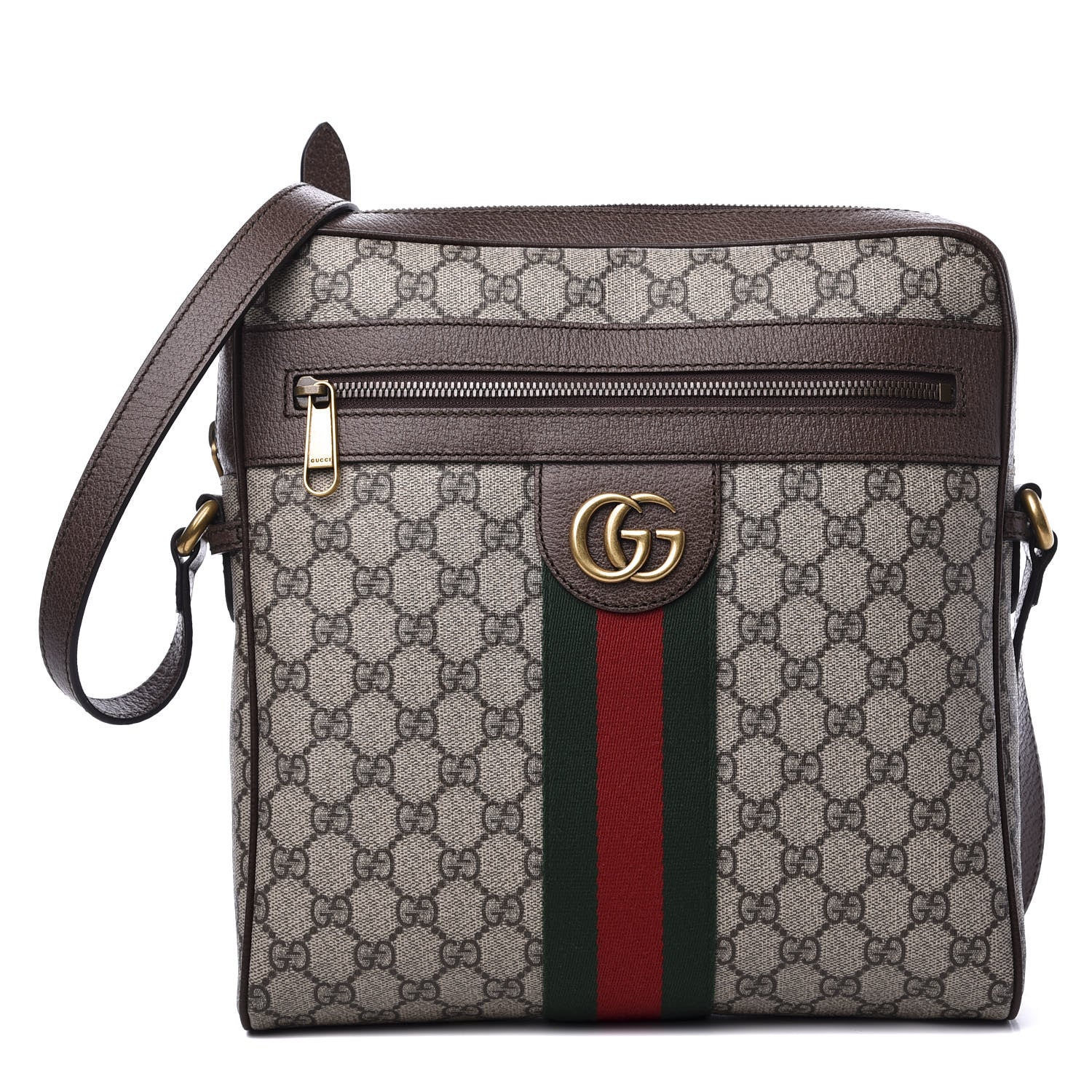 Gucci GG Supreme Monogram Web Medium Ophidia Messenger Bag Brown 1 of 10