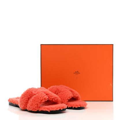 Hermes Woolskin Oran Sandals 40.5 Orange 8 of 8