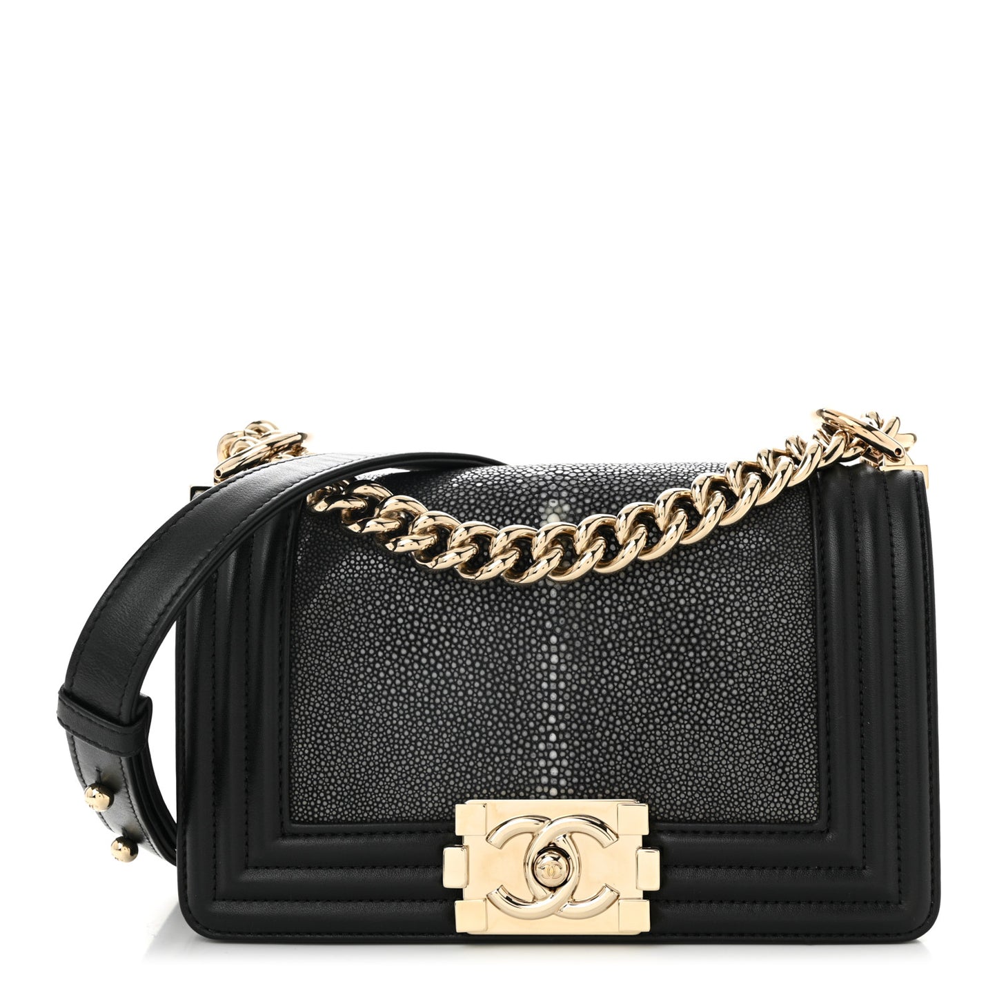 Galuchat Stingray Small Boy Flap Black