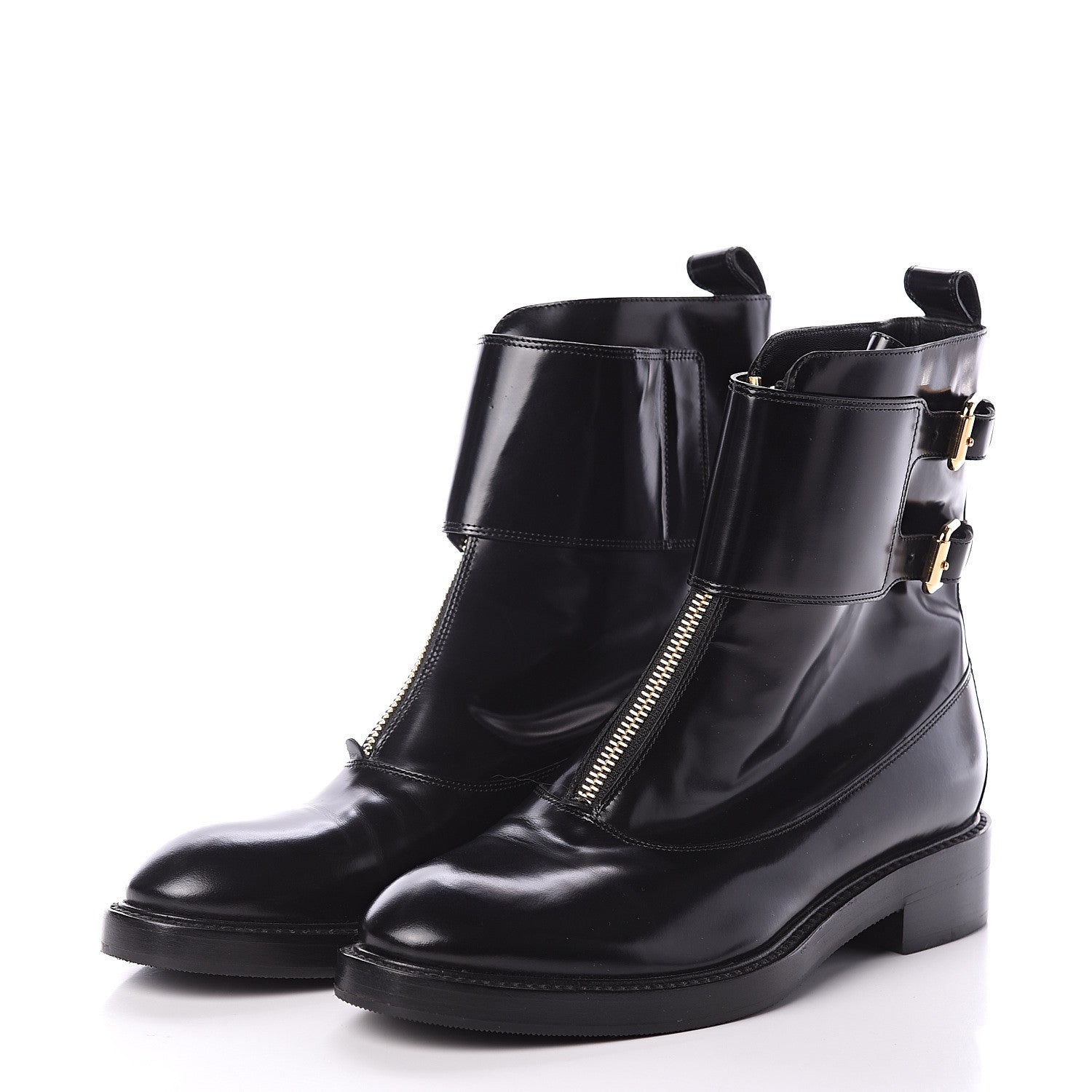 Louis Vuitton Glazed Calfskin Boots 36.5 Black 3 of 7