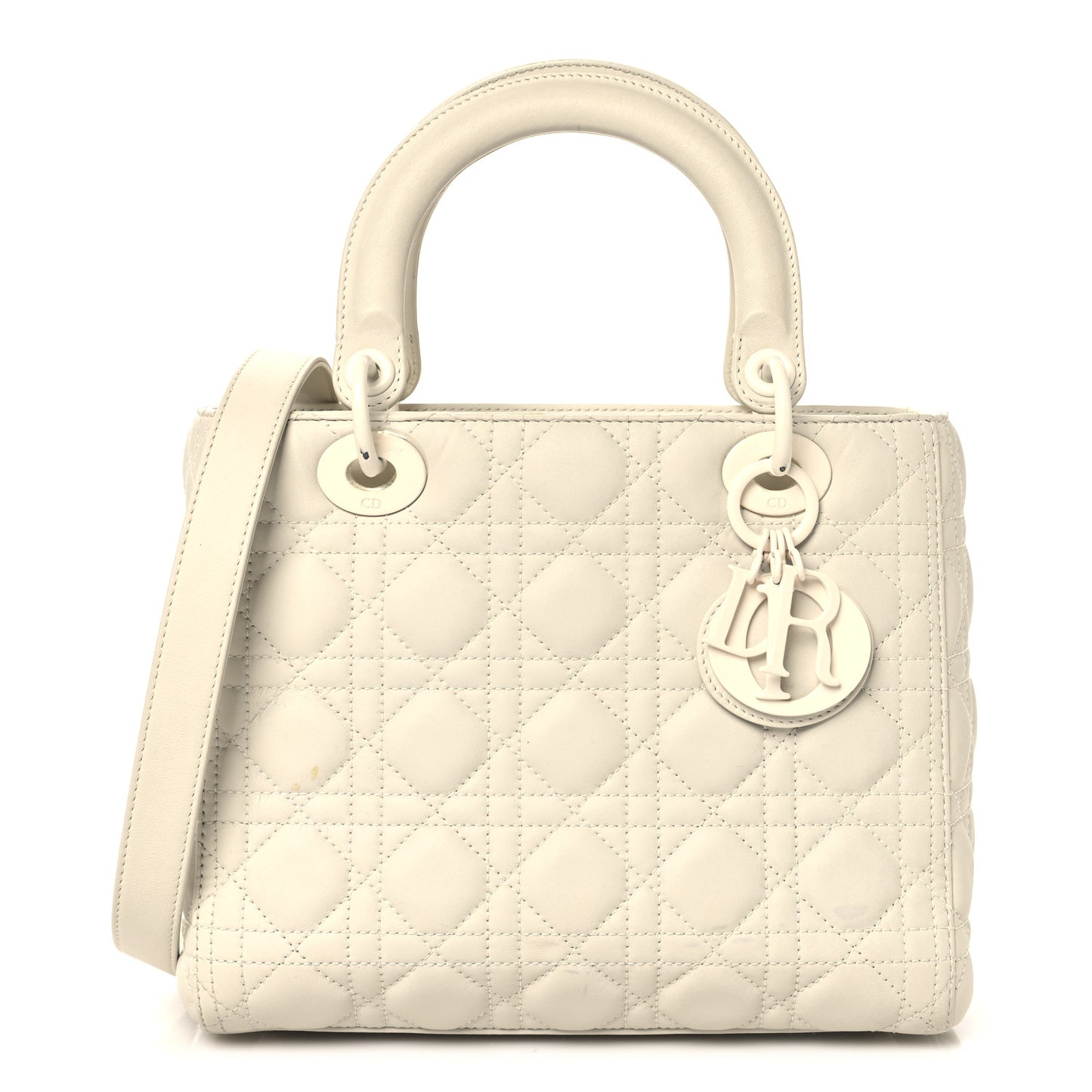 Ultra Matte Calfskin Cannage Medium Lady Dior Latte
