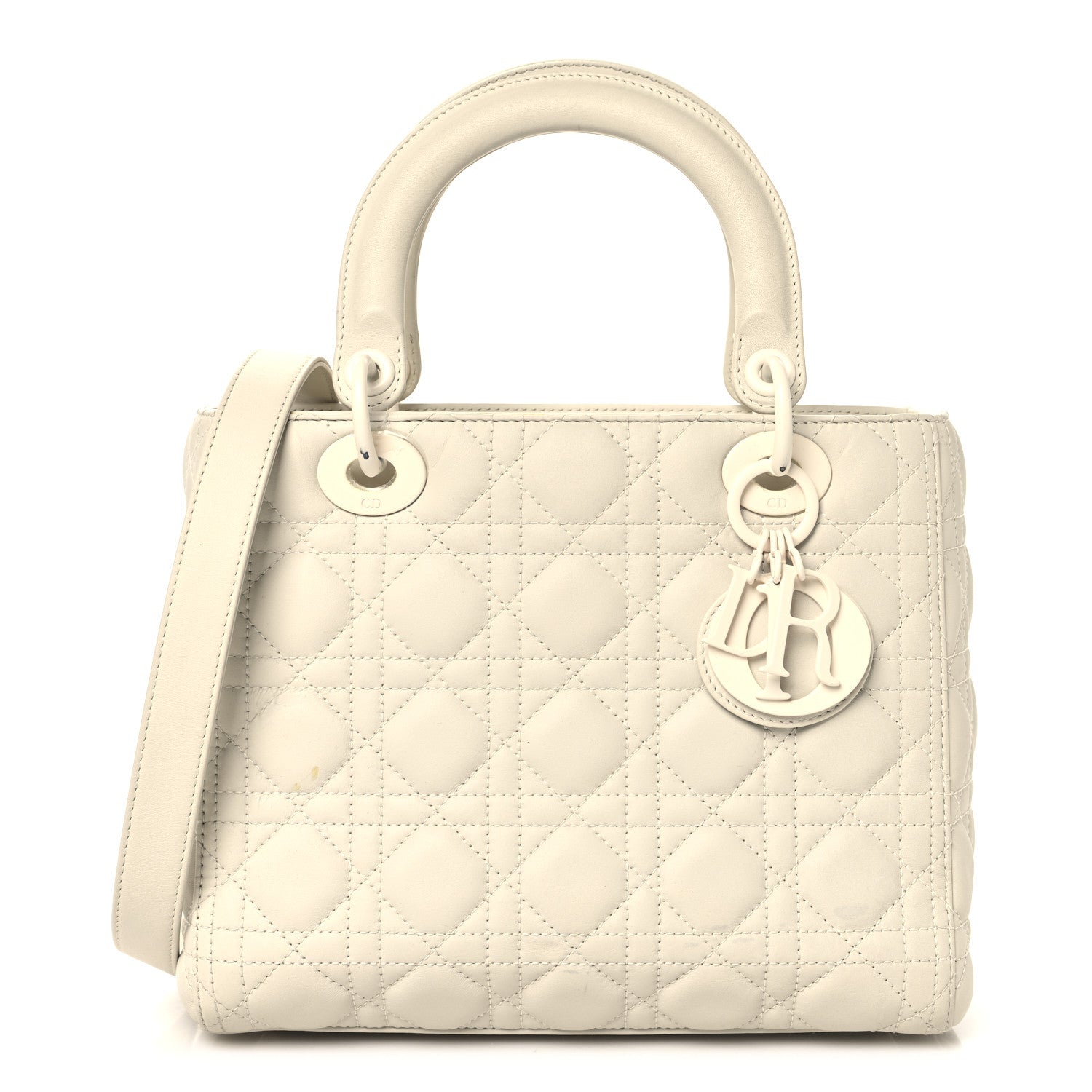 Christian Dior Ultra Matte Calfskin Cannage Medium Lady Dior Latte 1 of 19
