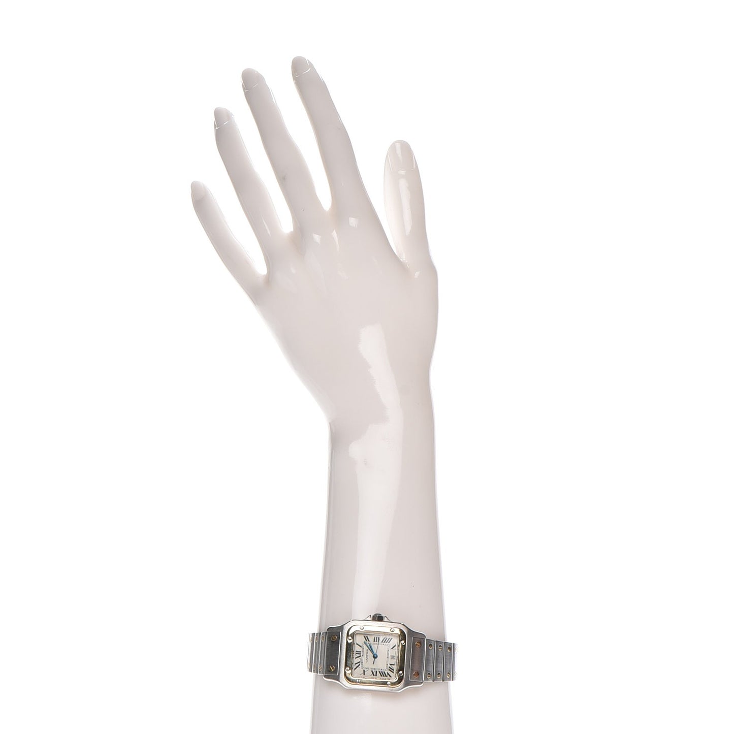 Stainless Steel 18K Yellow Gold 29mm Santos De Galbee Quartz Watch