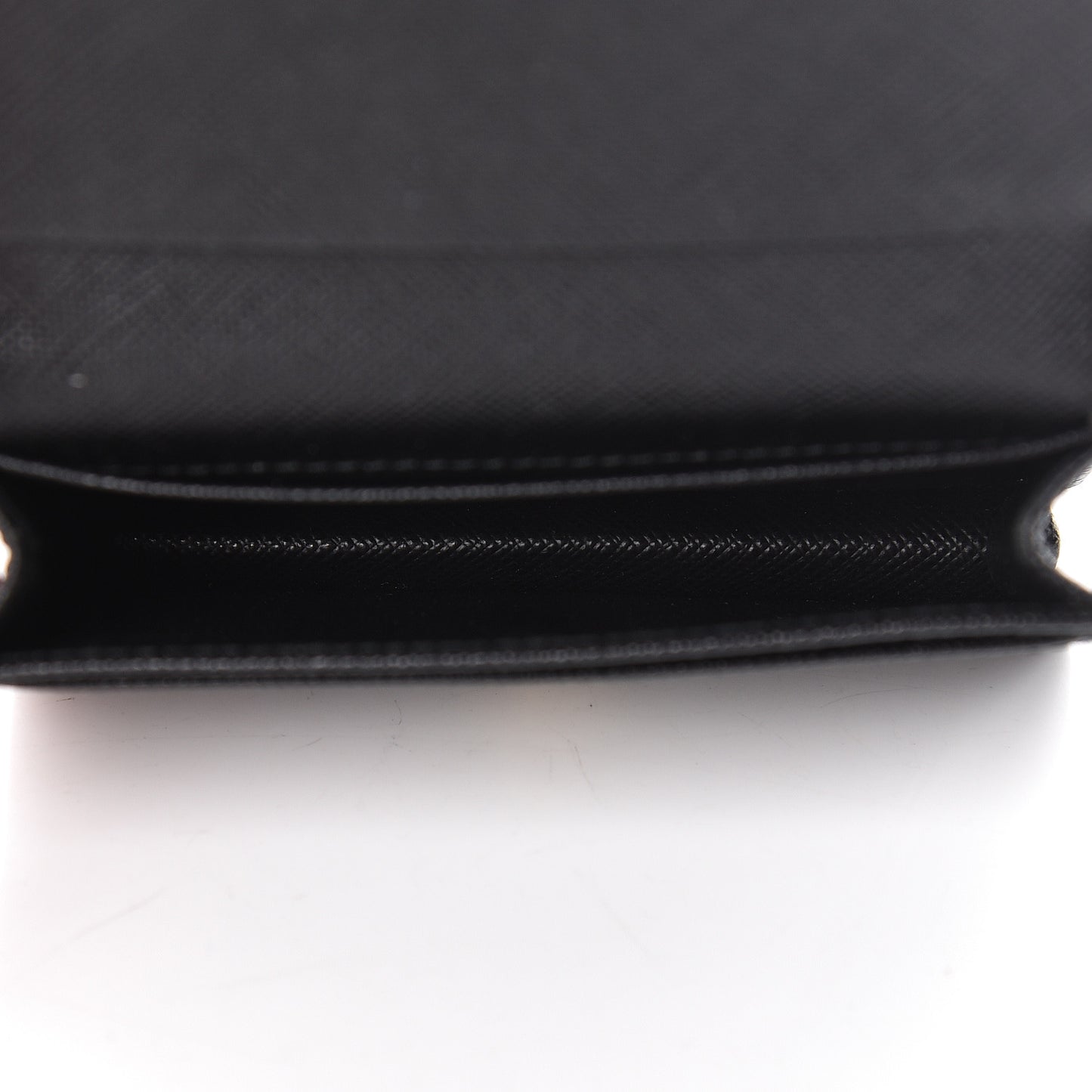 Saffiano Metal Bar Business Card Holder Black