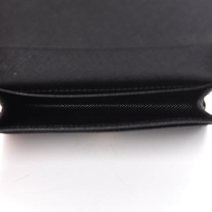 Prada Saffiano Metal Bar Business Card Holder Black 5 of 9
