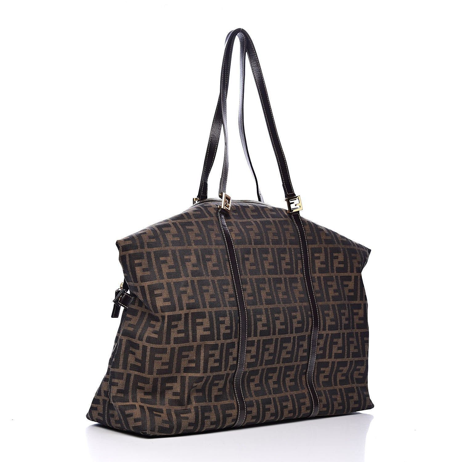 Fendi Zucca Large Zip Tote Tobacco 3 of 9