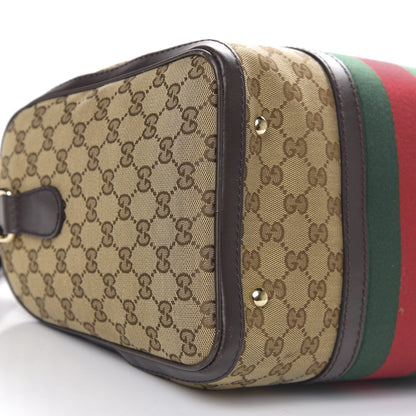 Gucci Monogram Vintage Web Medium Boston Dark Brown 5 of 9