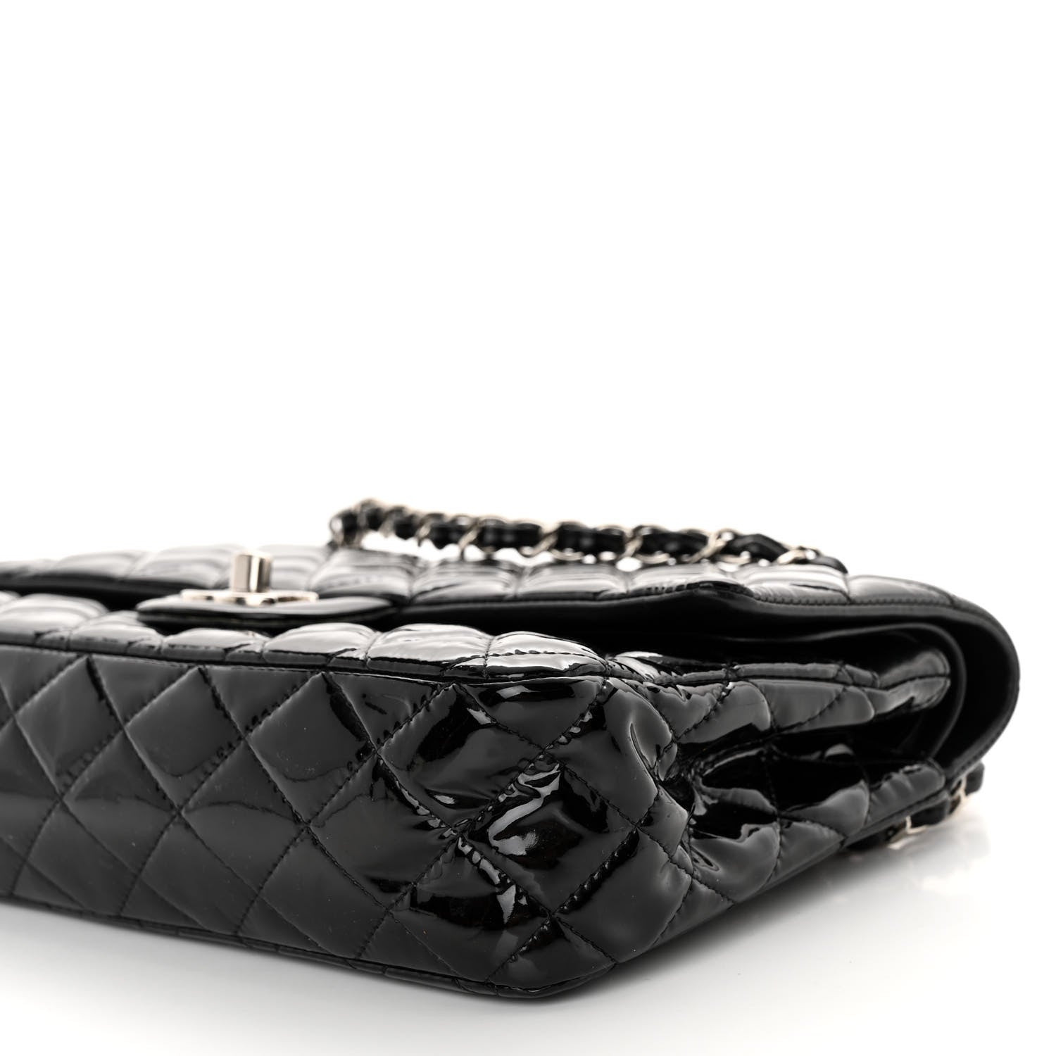 Chanel Patent Quilted Medium Double Flap Black 10 of 11