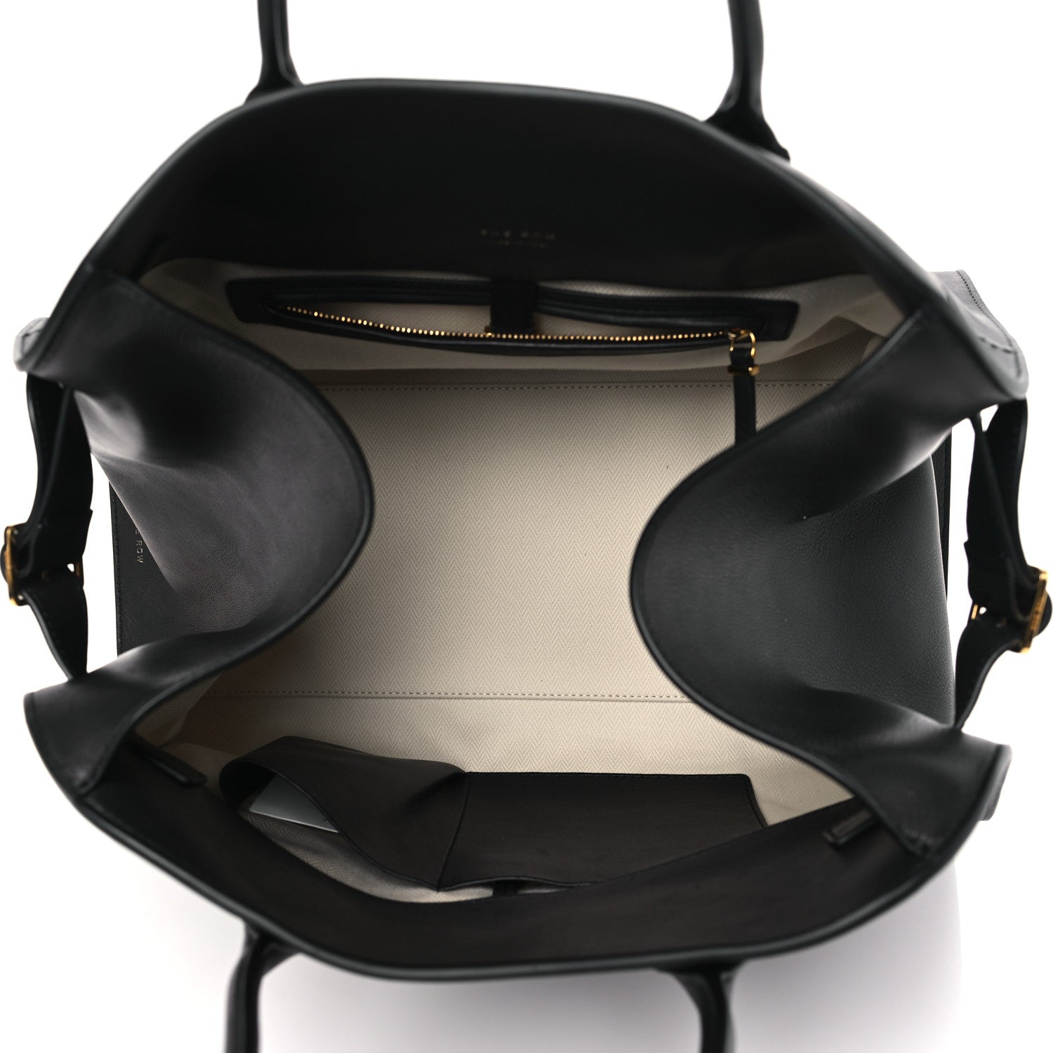 The Row THE ROW Polished Saddle Calfskin Soft Margaux 15 Black 5 of 8