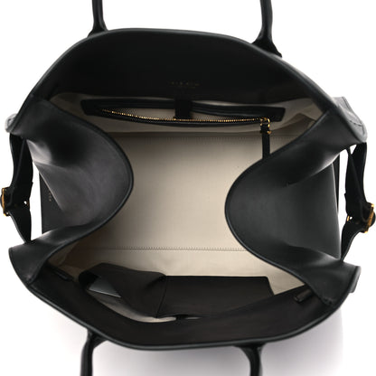The Row THE ROW Polished Saddle Calfskin Soft Margaux 15 Black 5 of 8