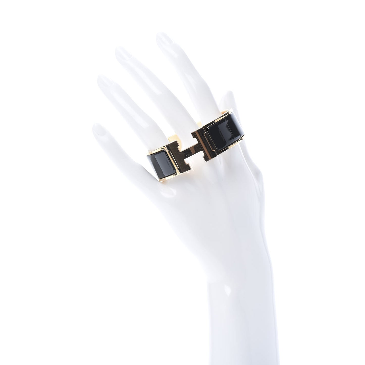 Enamel Wide Clic Clac H Bracelet PM Black