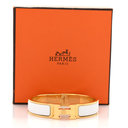 Hermes Enamel Narrow Clic Clac H Bracelet PM White 6 of 6