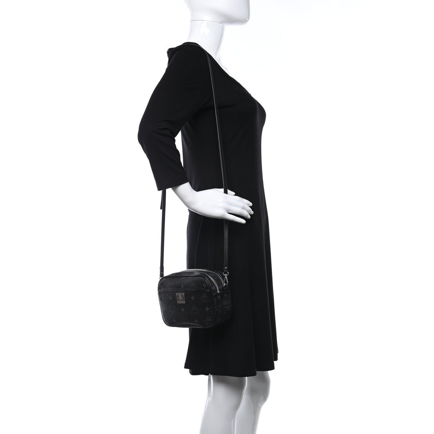 MCM Visetos Camera Crossbody Bag Black 2 of 9