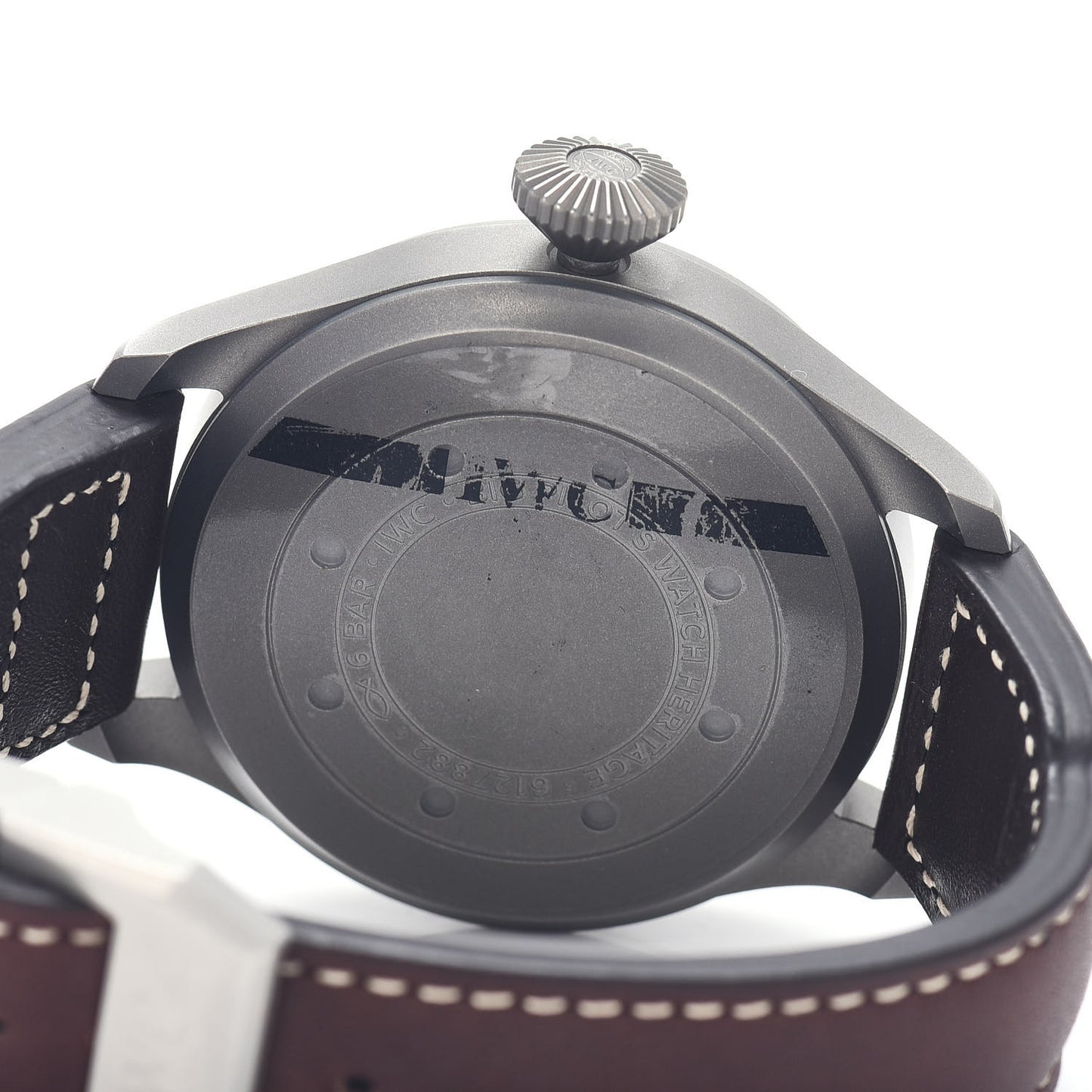 Titanium Calfskin 46mm Big Pilot Heritage Automatic Watch Black IW501004