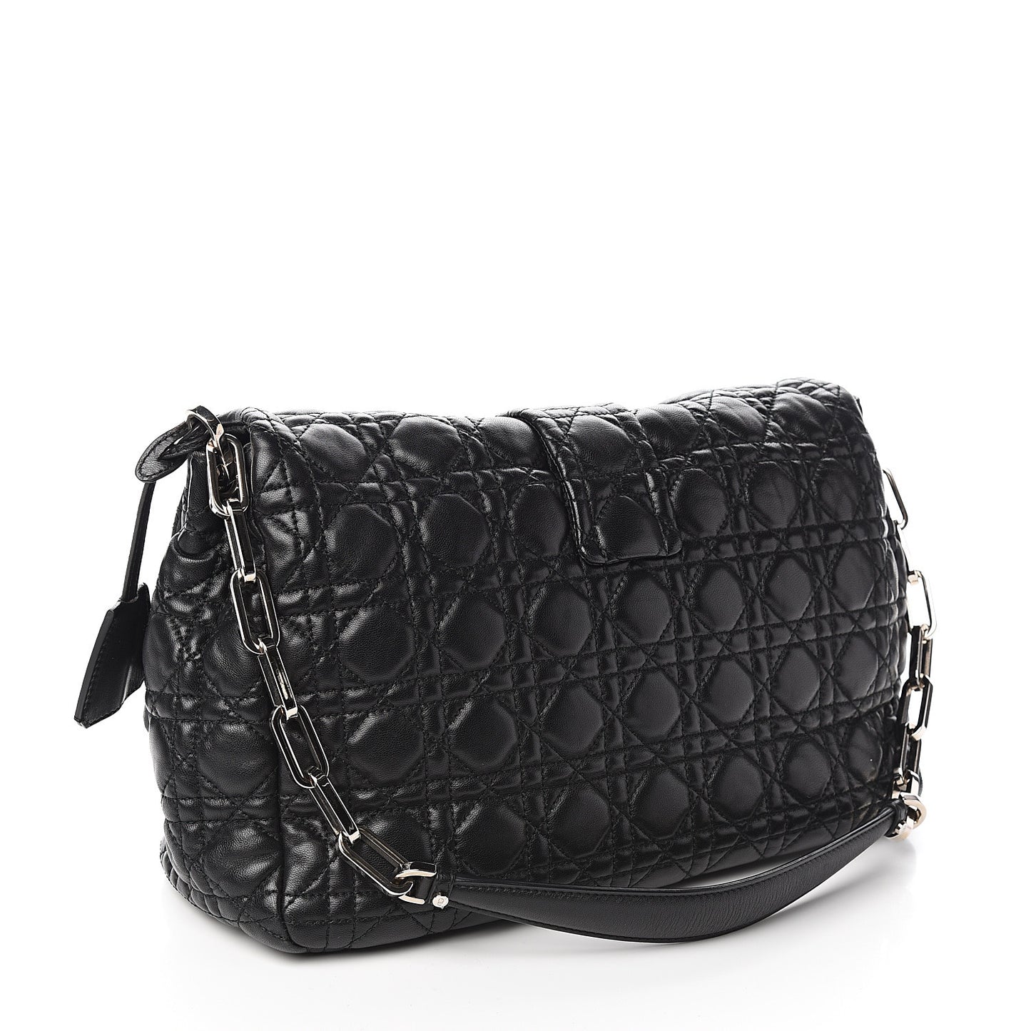 Lambskin Cannage Large New Lock Flap Black