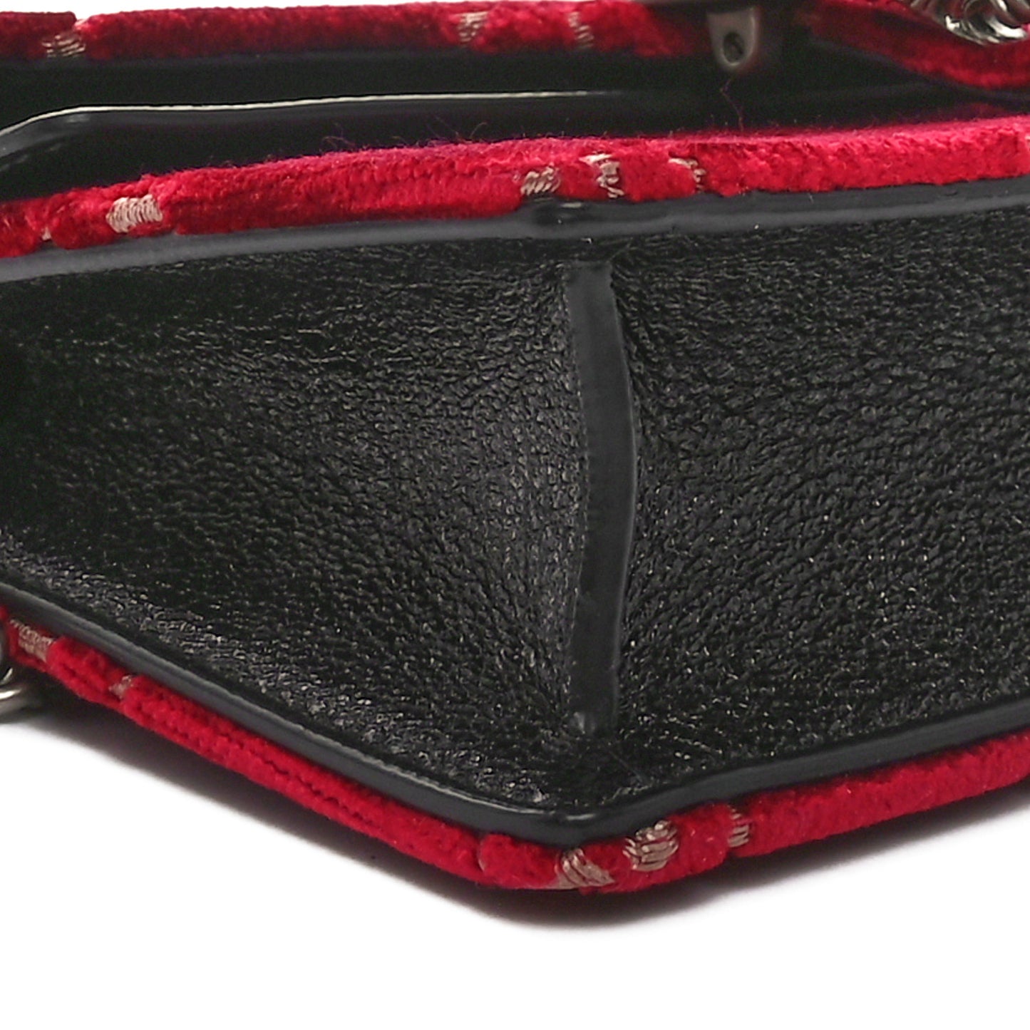 Velvet GG Monogram Super Mini Dionysus Shoulder Bag Red Cipria Black