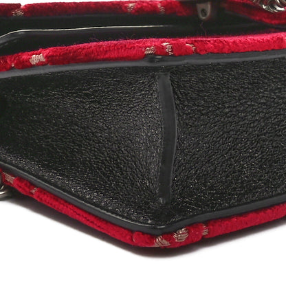 Gucci Velvet GG Monogram Super Mini Dionysus Shoulder Bag Red Cipria Black 8 of 10