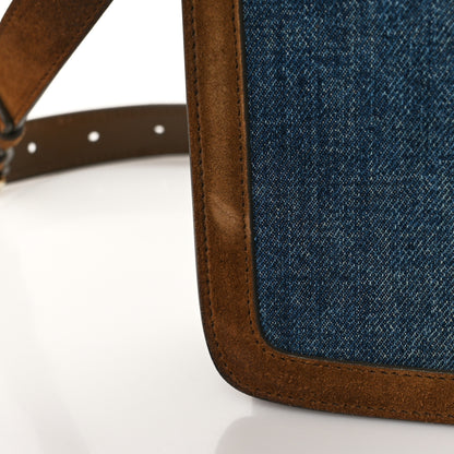 Saint Laurent Denim Carre Satchel Dusty Blue Dark Land 10 of 10