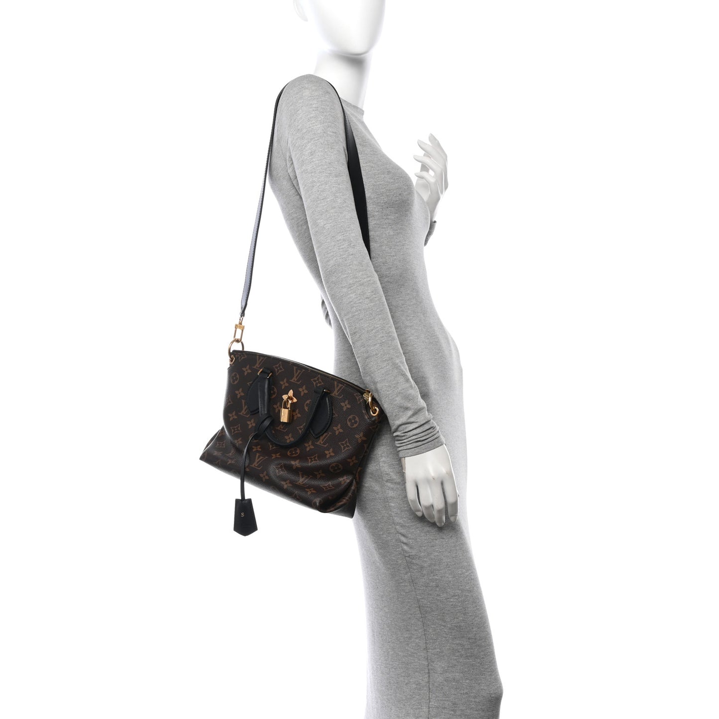 Monogram Flower Zipped Tote PM Black
