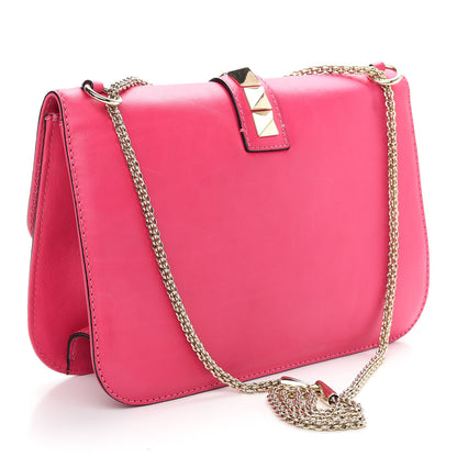 Valentino Garavani Vitello Large Glam Lock Rockstud Flap Pop Fuxia 3 of 10